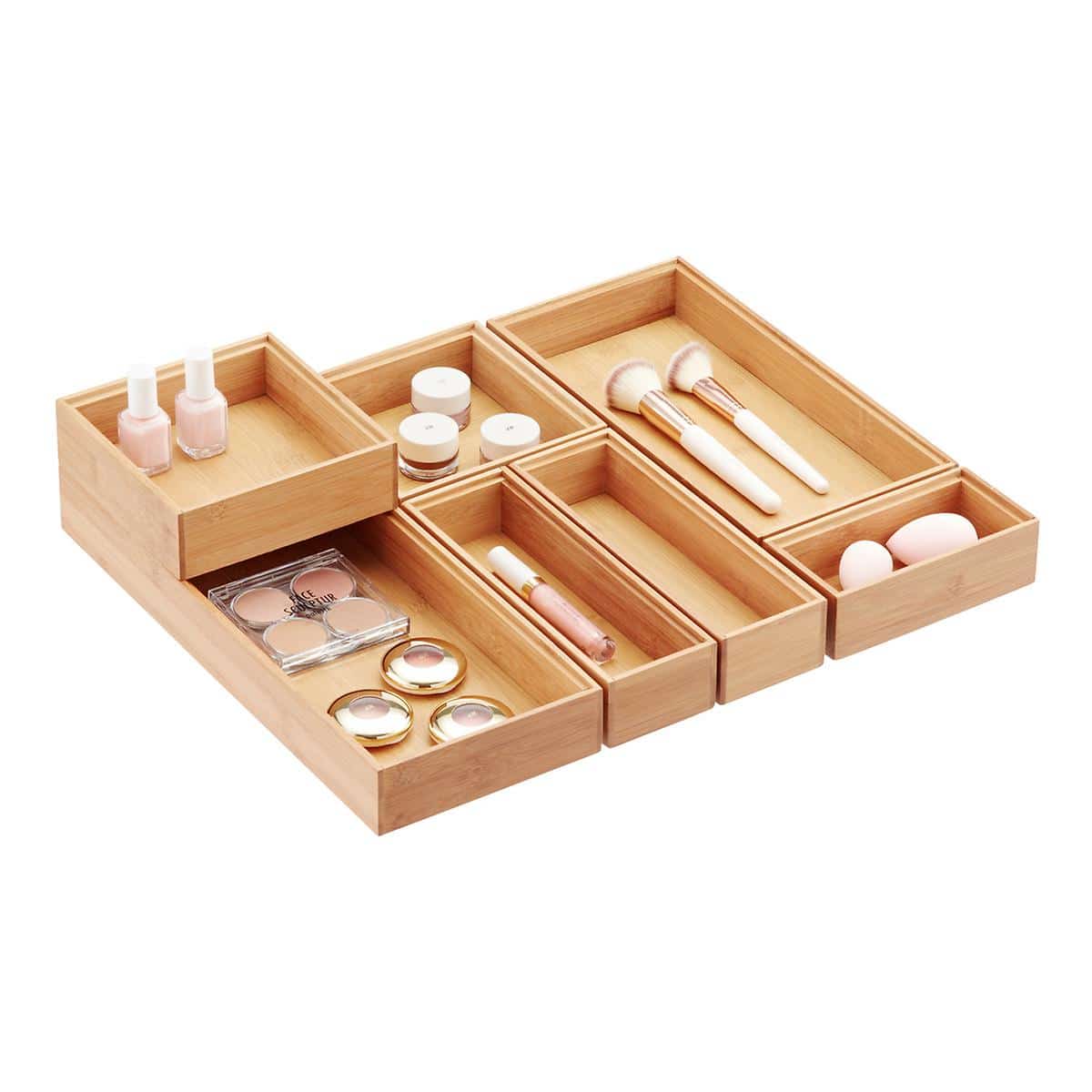 Bambloom Bamboo Drawer Organizer, Stackable Utensil Organizer for