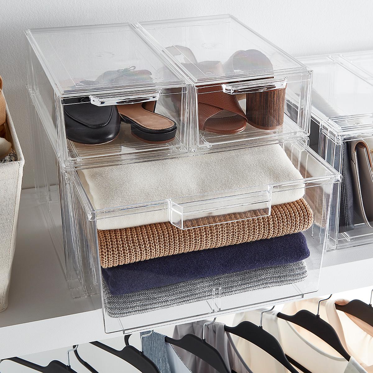 Clear Stackable Shoe Drawer Case of 6