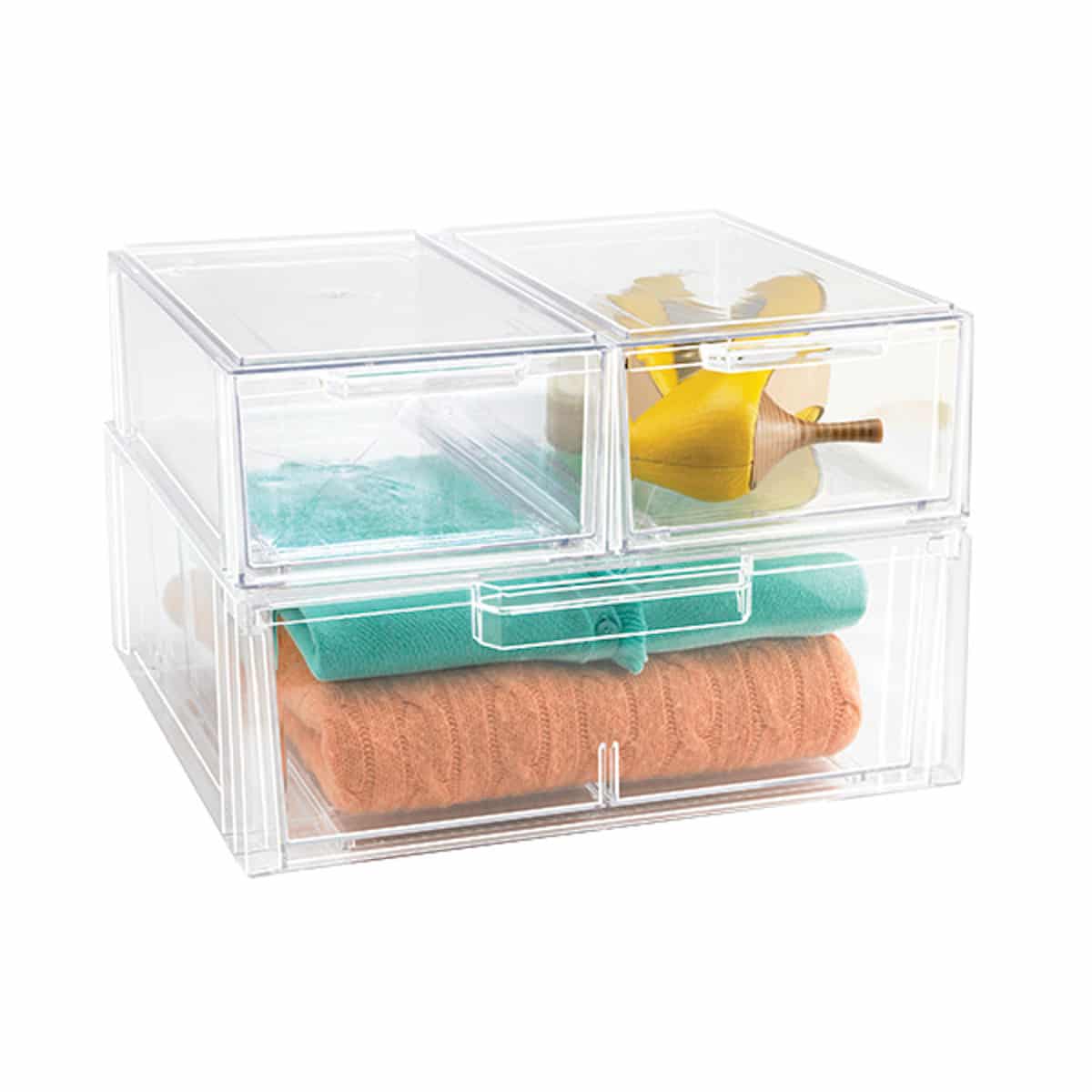 Clear Drawer Organizer Stackable  Clear Storage Drawers Stackable