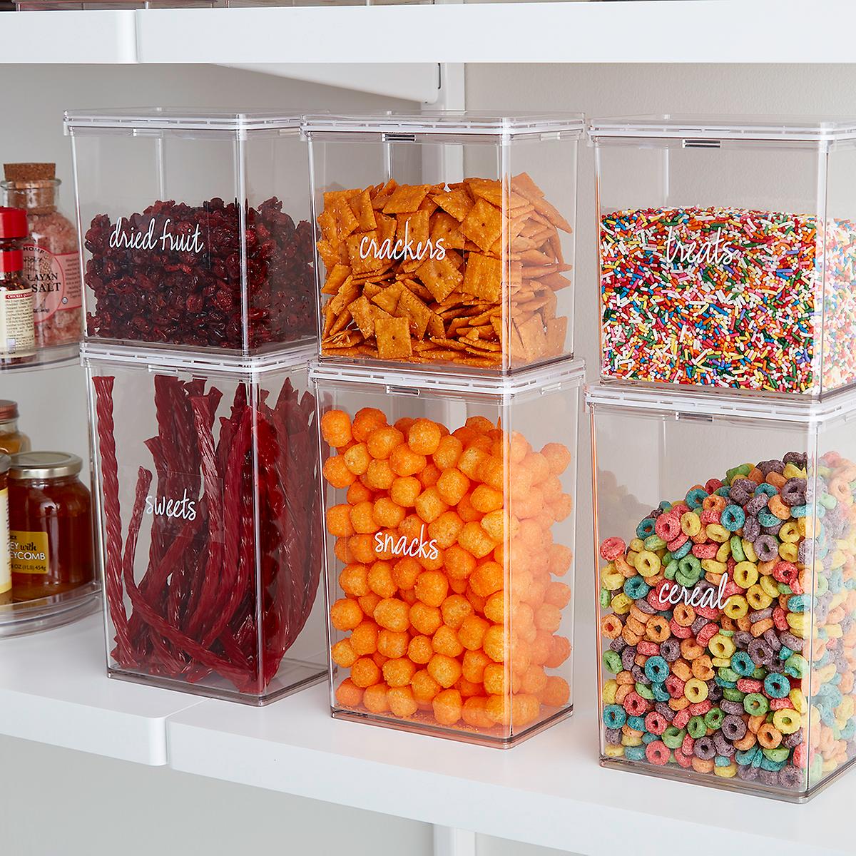 The pantry in my *new* house, with the bins and canisters from my