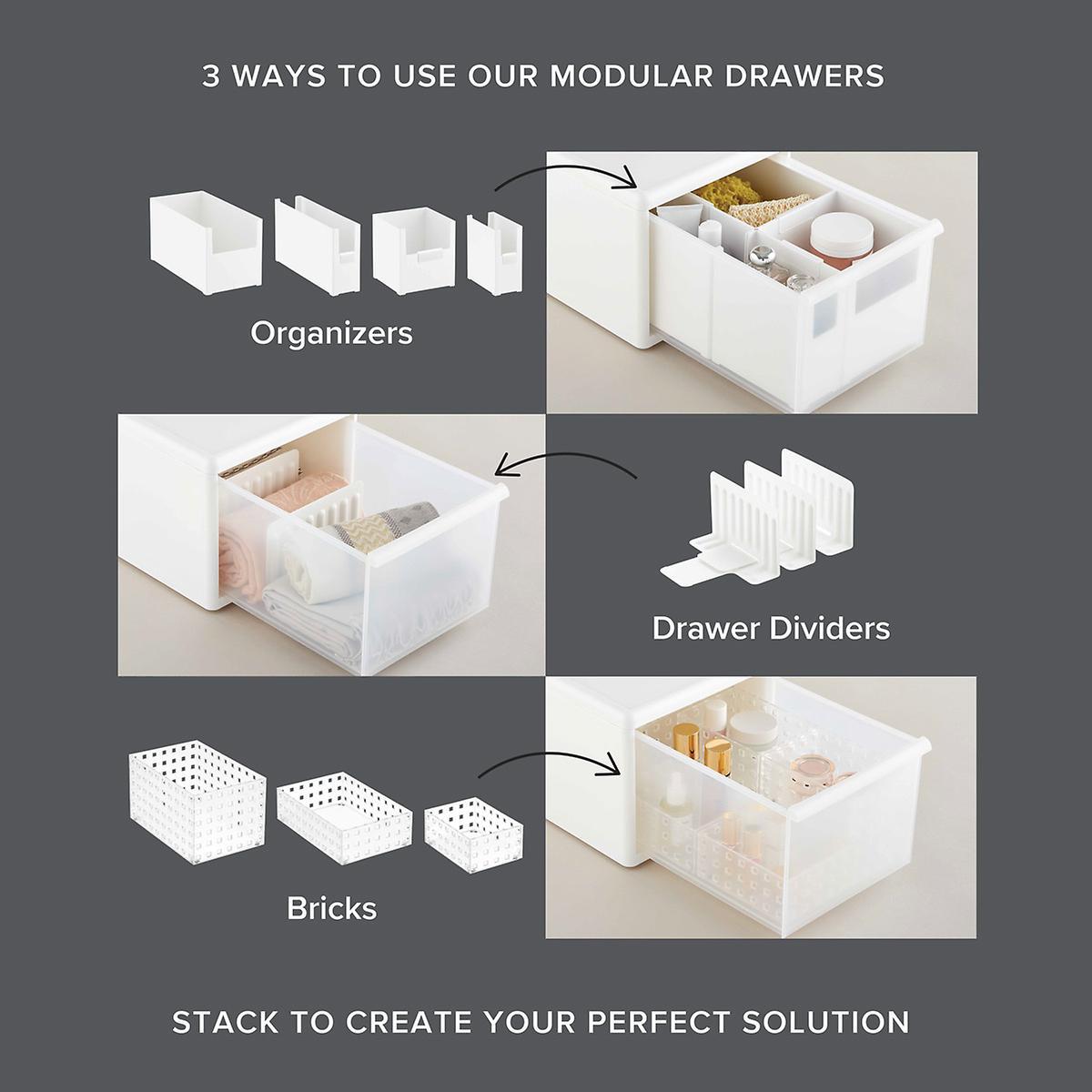 Modular laboratory organizer, stackable drawer from Cole-Parmer