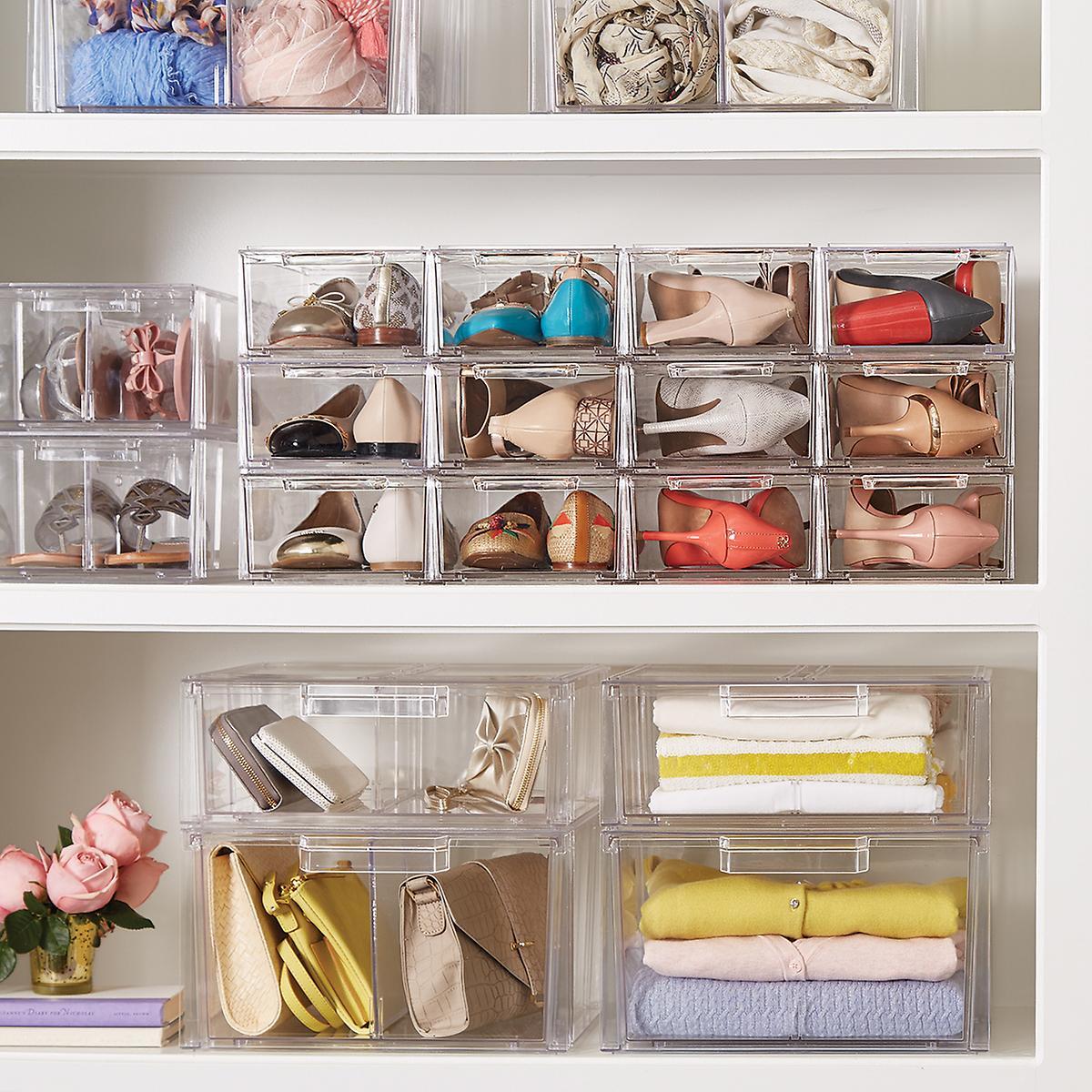 Closet stackable shoe boxes sale