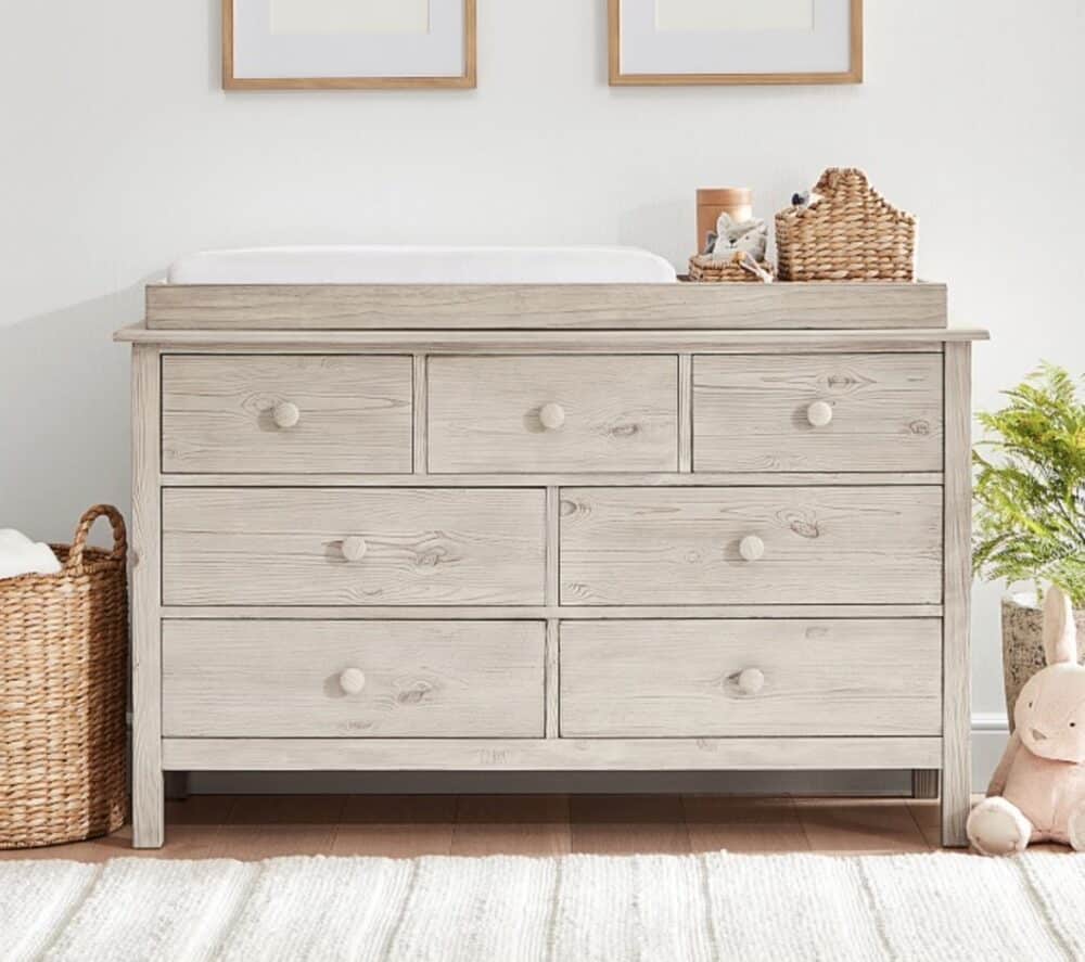 White dresser store changing table combo