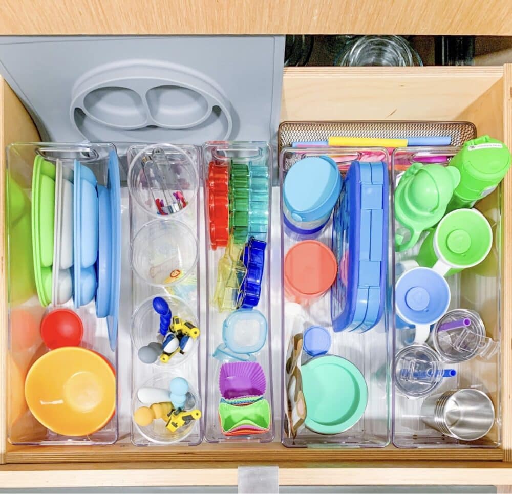 Organized Baby Bottle Station for an organized kitchen