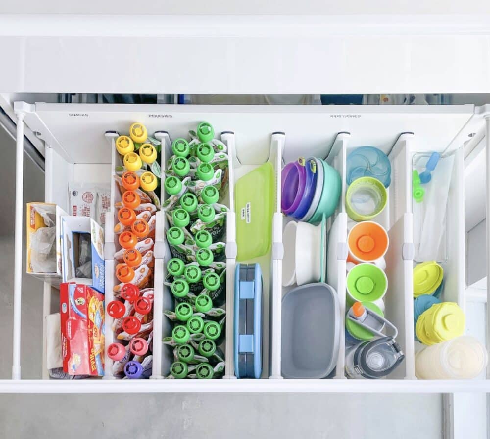 Organized Baby Bottle Station for an organized kitchen