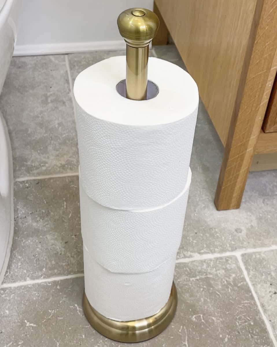 Black Toilet Paper Reserve Holder Bathroom Storage Extra -  in 2023