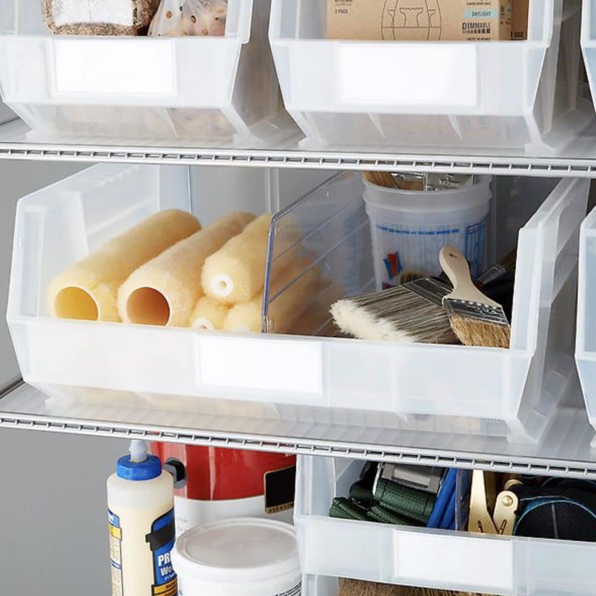 Utility Extra Wide Stackable Plastic Bins