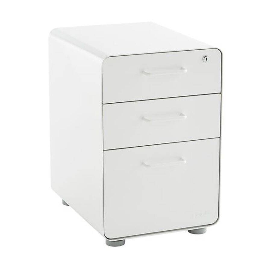 Poppin White 3Drawer Stow Locking Filing Horderly