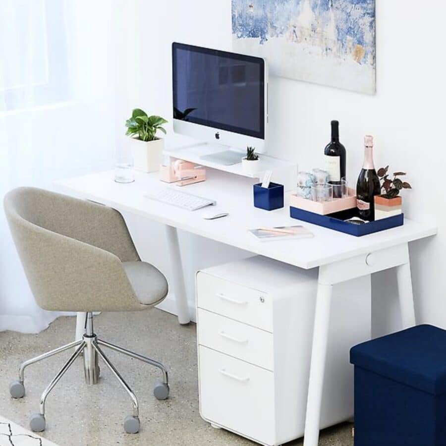 Poppin White 3Drawer Stow Locking Filing Horderly